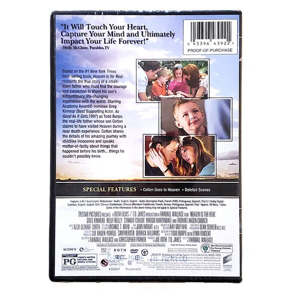 “Heaven is for Real” (2014) Widescreen Edition DVD (Greg Kinnear) – NEW - Picture 3 of 3